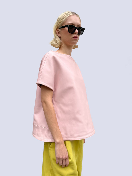 BABY PINK NAPPA BELL TOP