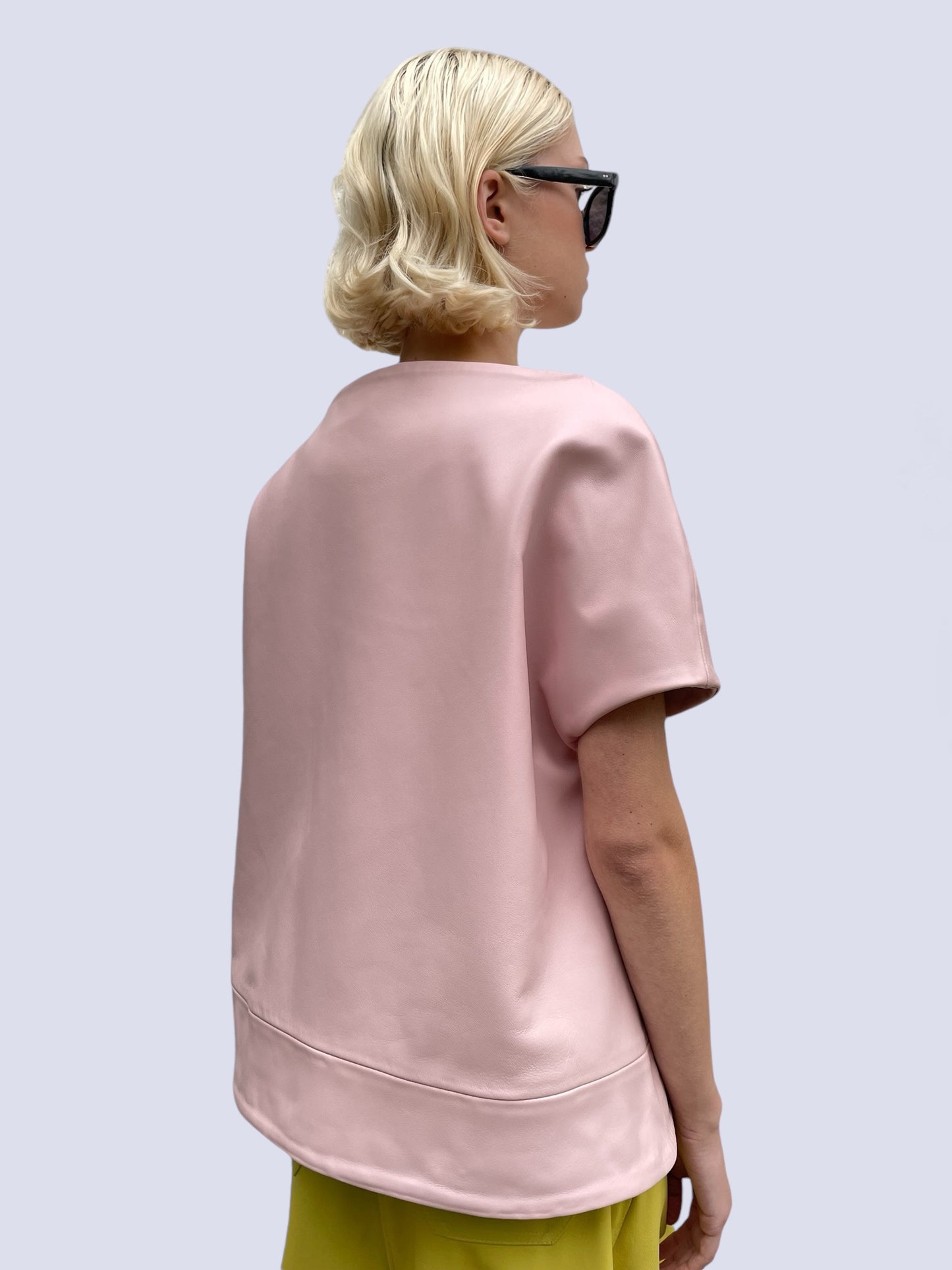 BABY PINK NAPPA BELL TOP