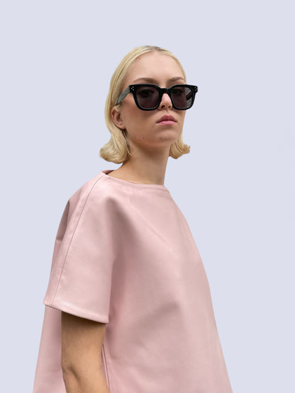 BABY PINK NAPPA BELL TOP