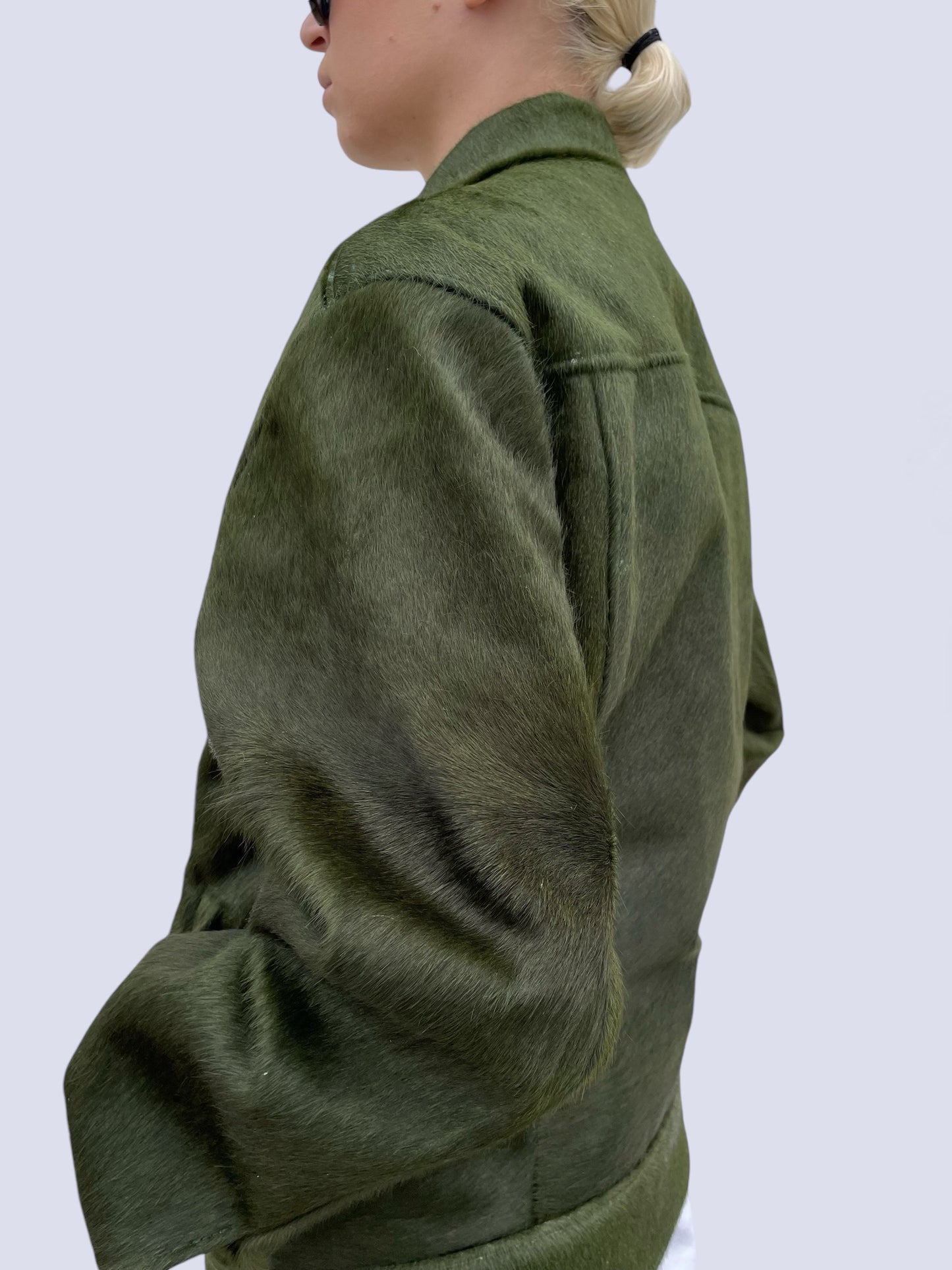 KHAKI COW HAIR JACKET