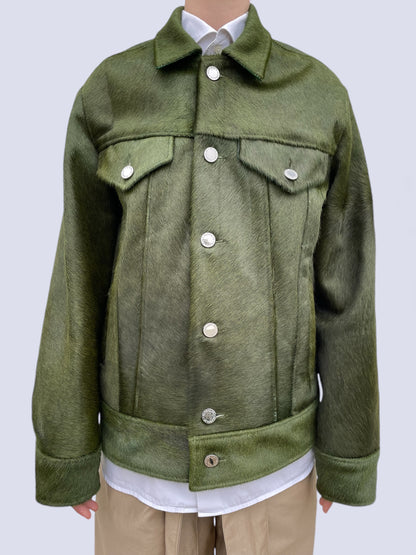 KHAKI COW HAIR JACKET