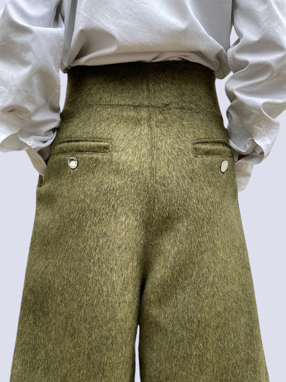 KHAKI MOHAIR WINTER SHORT