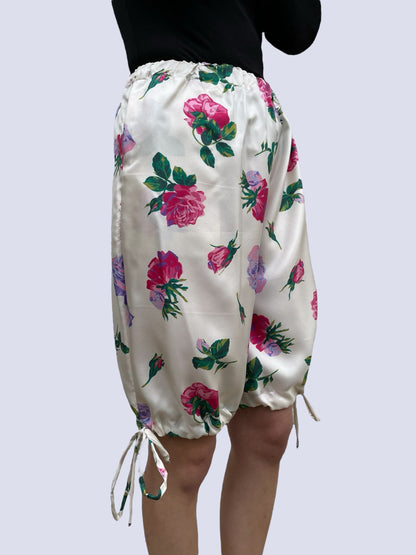 FLORAL SILK BALLOON SHORT