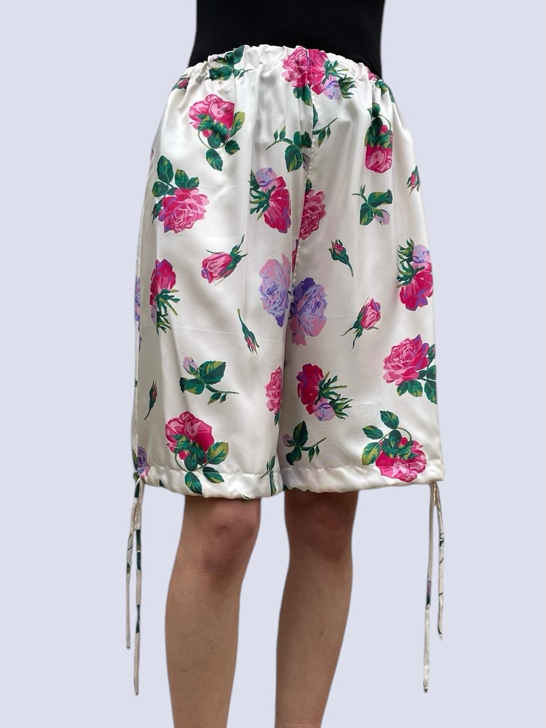 FLORAL SILK BALLOON SHORT