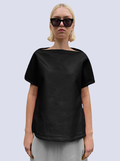 BLACK NAPPA BELL TOP