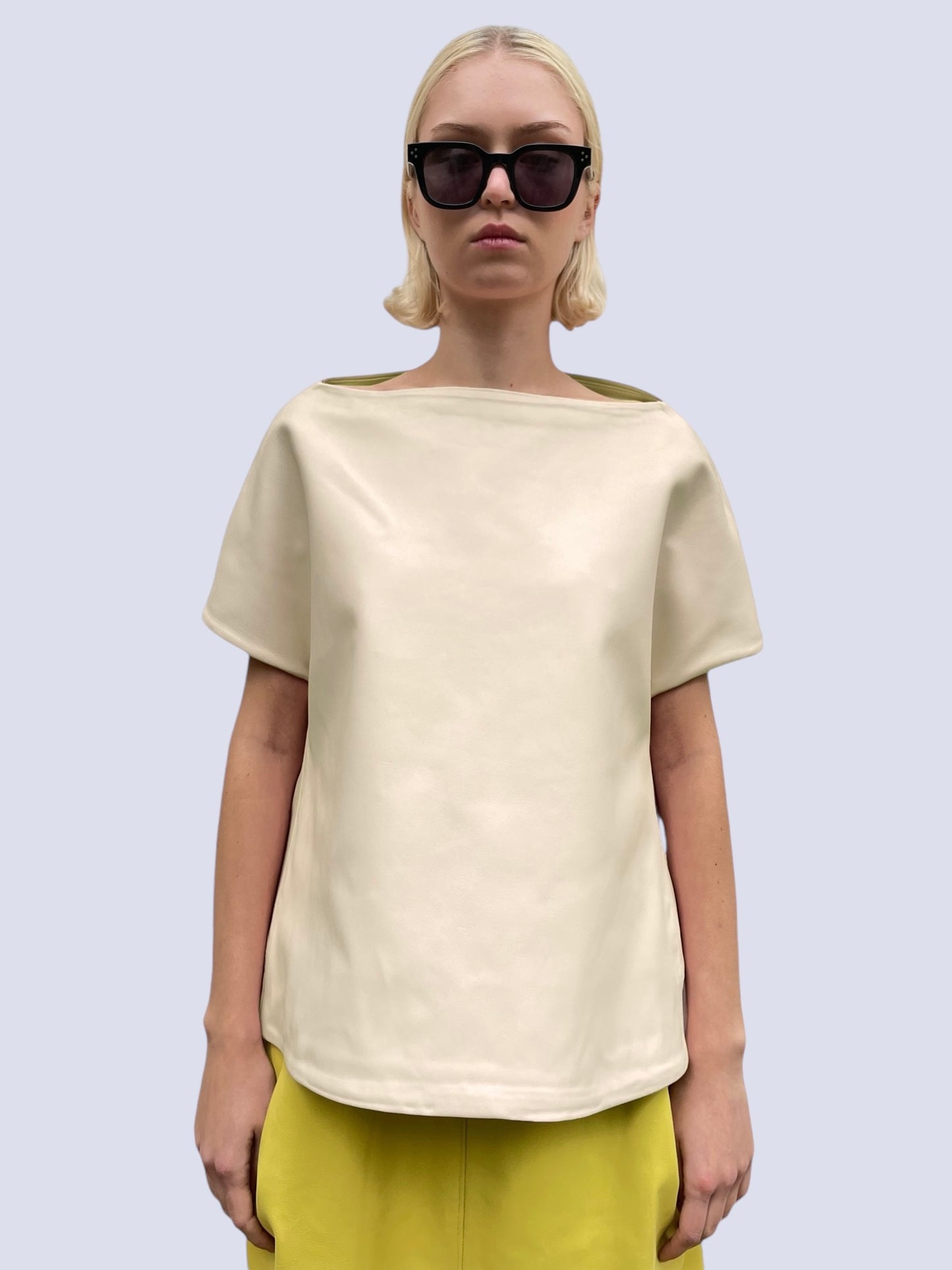 IVORY NAPPA BELL TOP