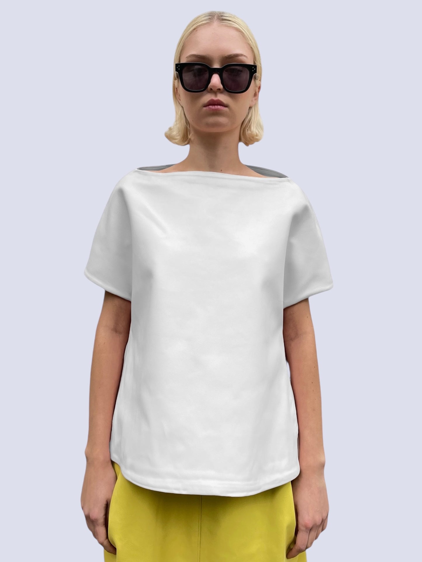 WHITE NAPPA BELL TOP