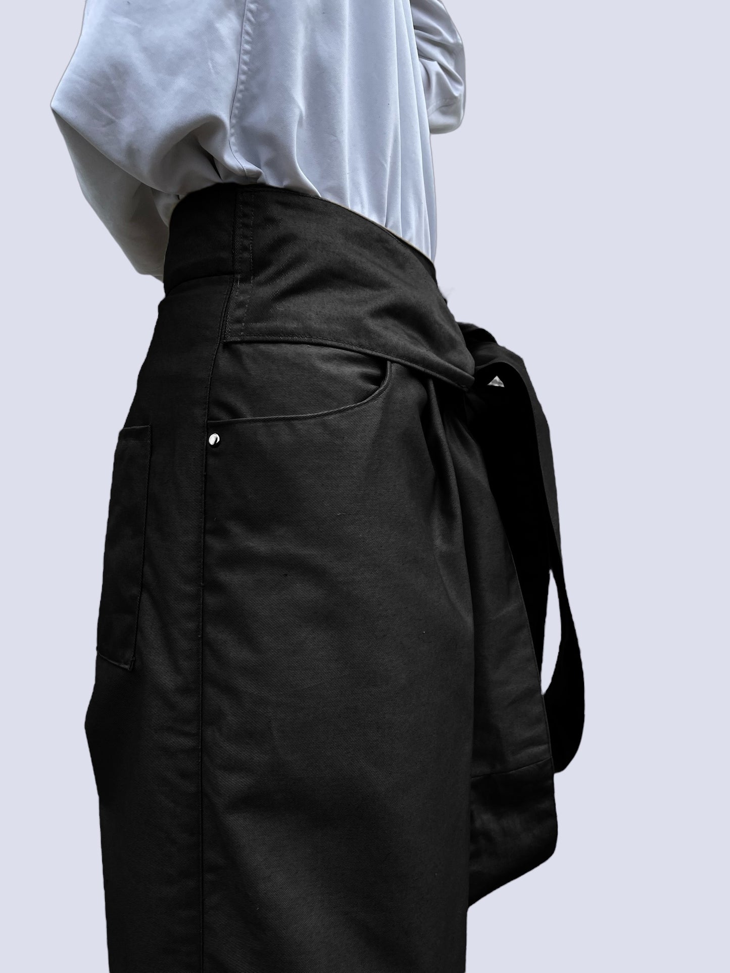 BLACK CANVAS BOW PANTS