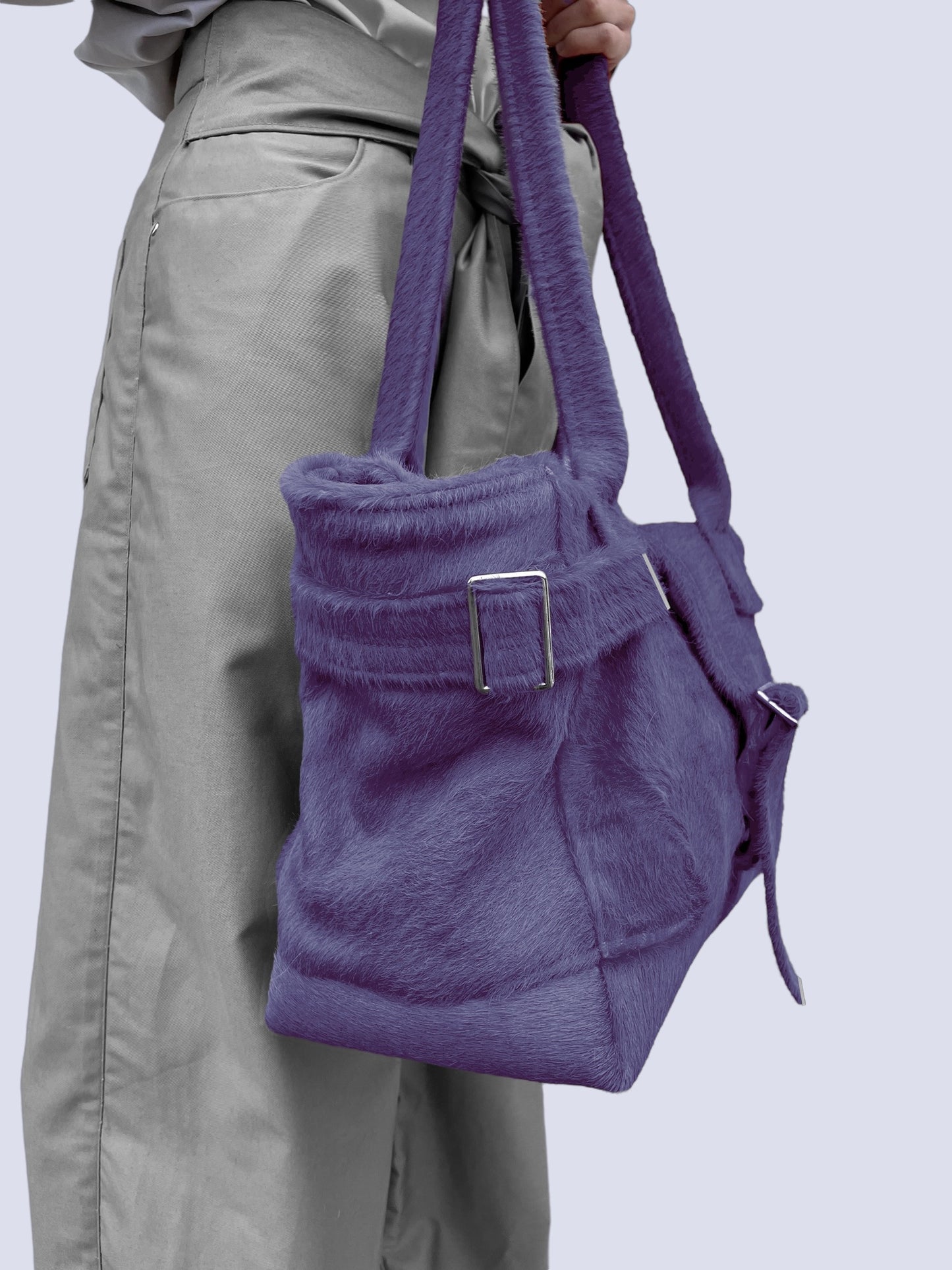 MAUVE COW HAIR WEEKENDER BAG