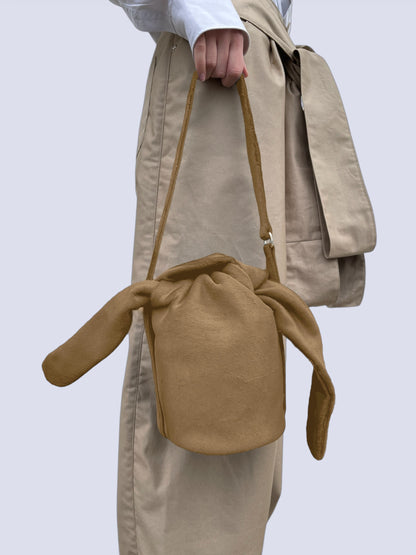 PALE BROWN PONY HAIR KNOT BAG