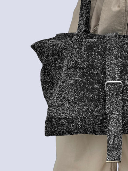 BLACK HAIRY SUEDE WEEKENDER BAG