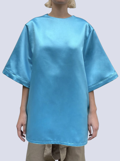 BABY BLUE DUCHESSE SATIN T-SHIRT