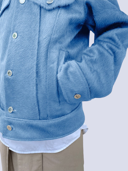 LIGHT BLUE COW HAIR JACKET