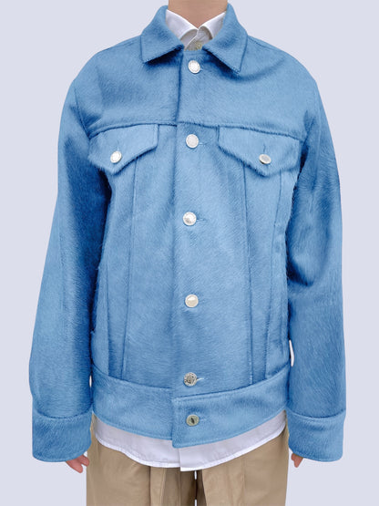 LIGHT BLUE COW HAIR JACKET