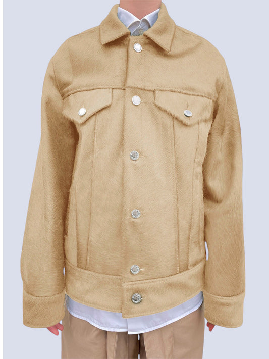 BEIGE COW HAIR JACKET