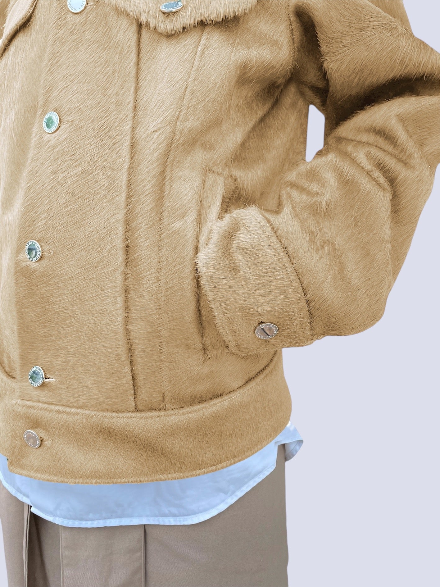 BEIGE COW HAIR JACKET