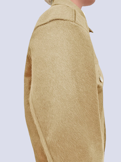 BEIGE COW HAIR JACKET