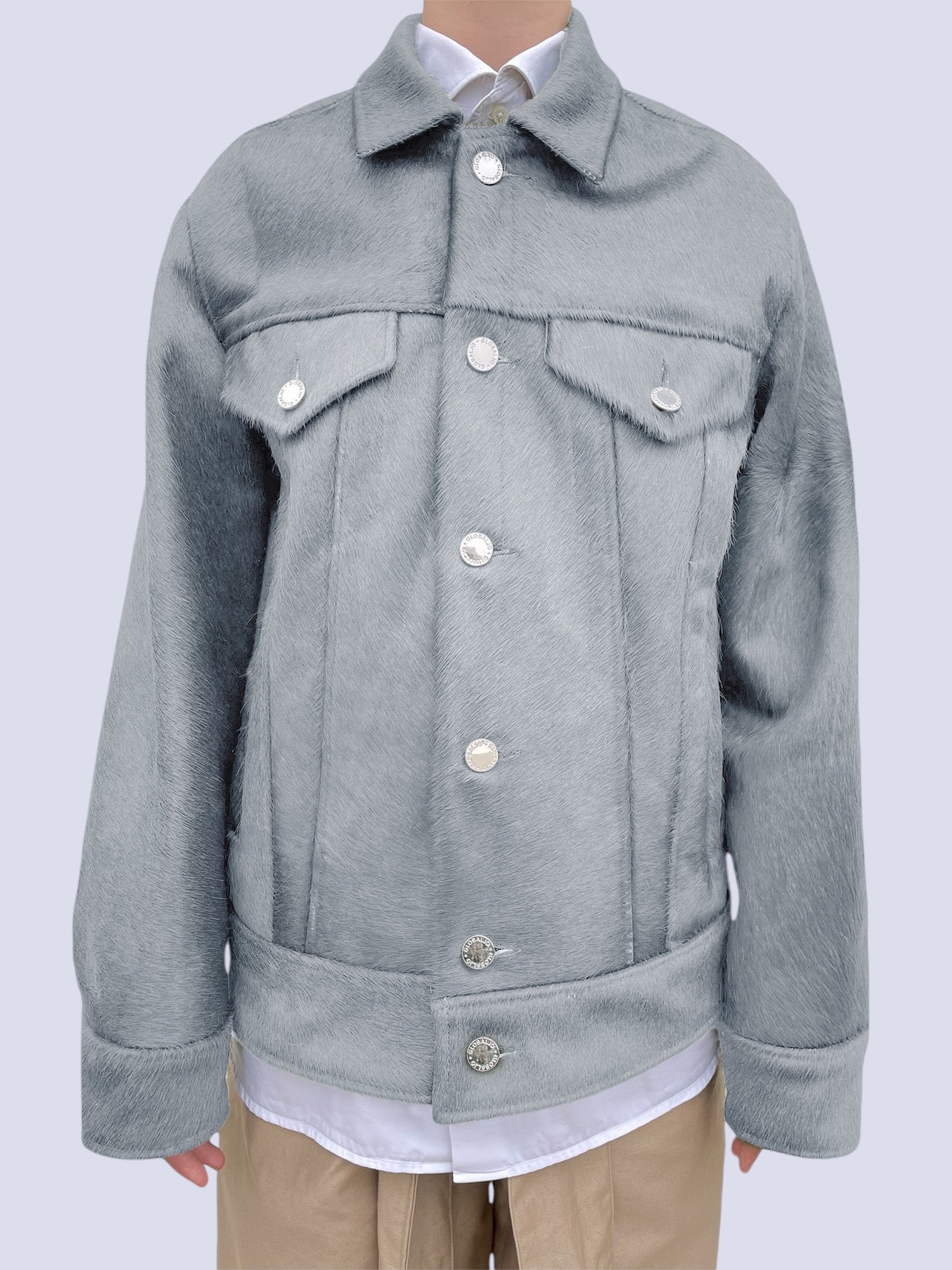 PIGEON GREY COW HAIR JACKET