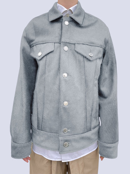 PIGEON GREY COW HAIR JACKET