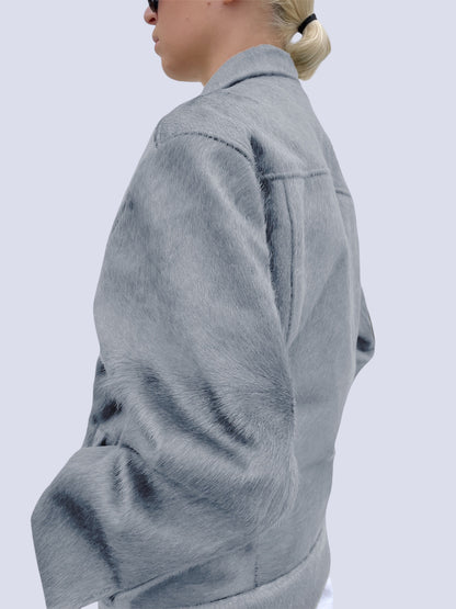 PIGEON GREY COW HAIR JACKET