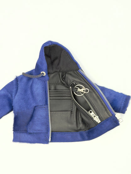 NAVY PONY MINI JACKET WALLET