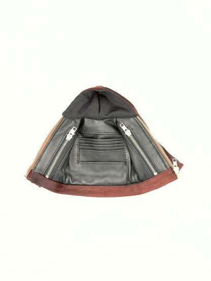 BROWN PONY MINI JACKET WALLET