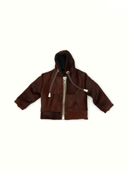 BROWN PONY MINI JACKET WALLET