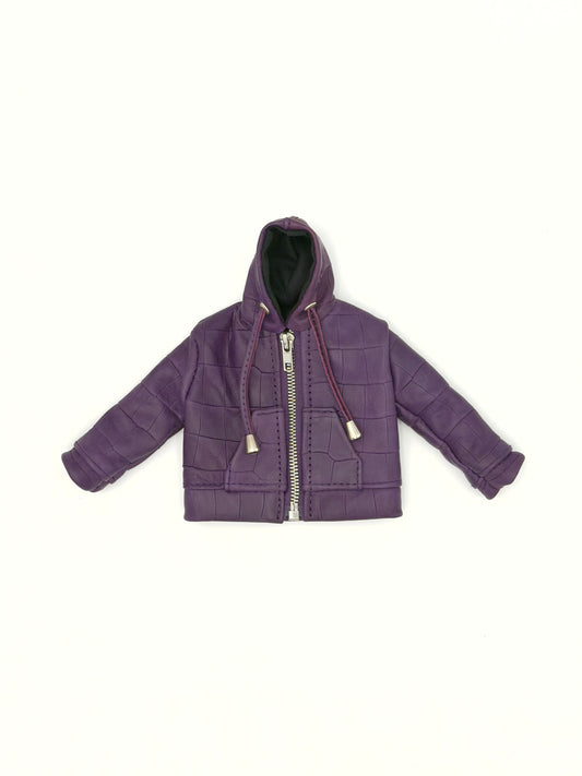 PURPLE CROCO LAMB LEATHER WALLET