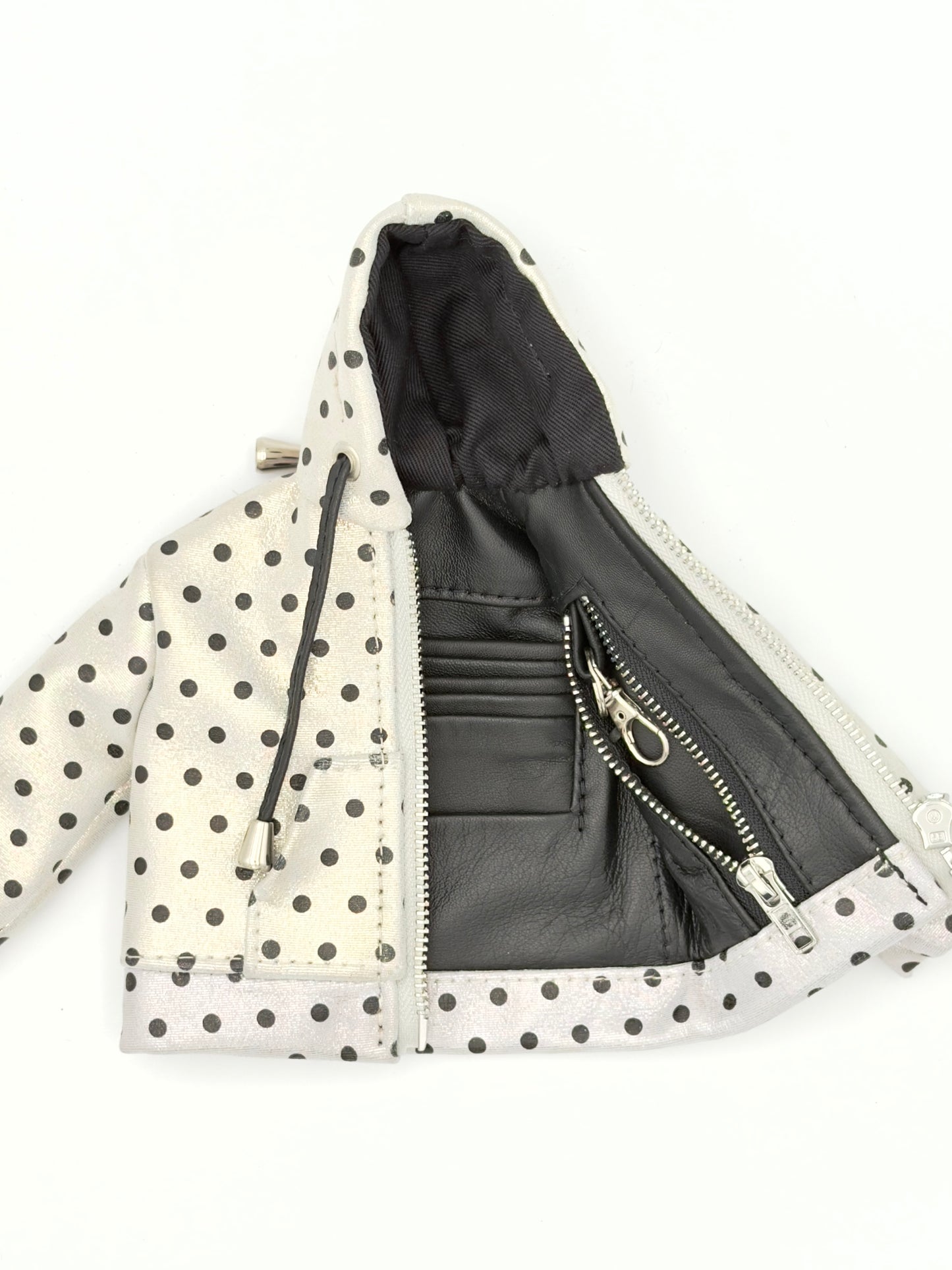 WHITE POLKA NAPPA MINI JACKET WALLET