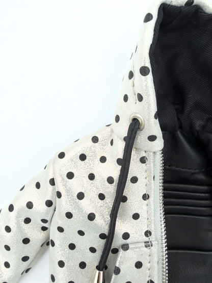 WHITE POLKA NAPPA MINI JACKET WALLET