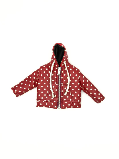 RED POLKA DOT NAPPA MINI JACKET WALLET