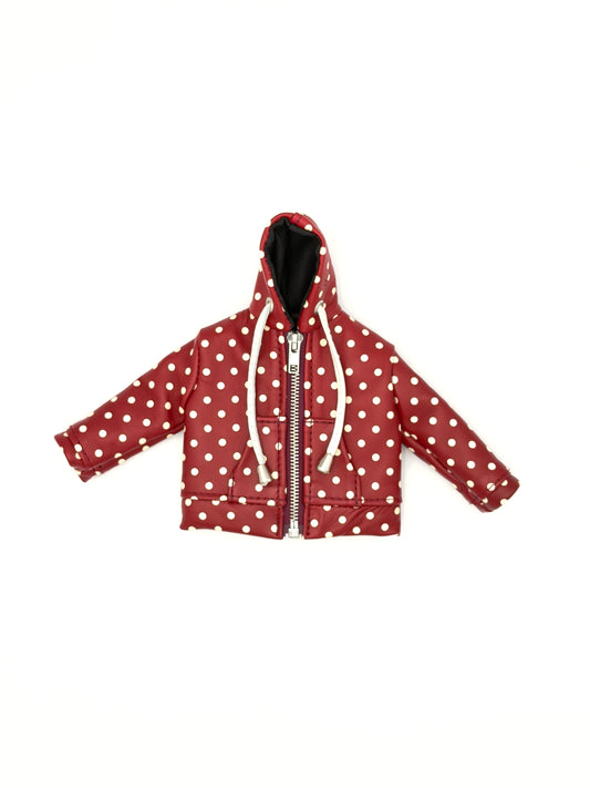 RED POLKA DOT NAPPA MINI JACKET WALLET