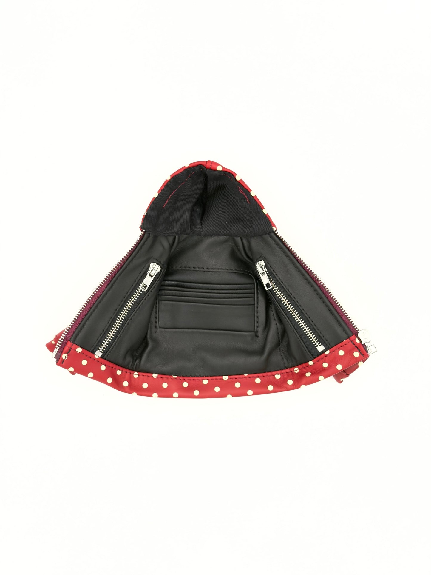 RED POLKA DOT NAPPA MINI JACKET WALLET