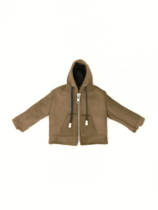 TAUPE PONY MINI JACKET WALLET