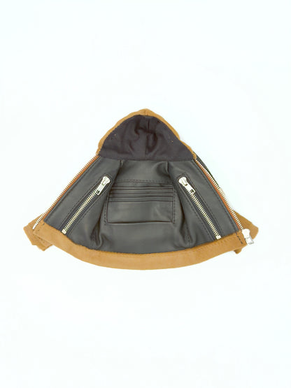 TAUPE PONY MINI JACKET WALLET