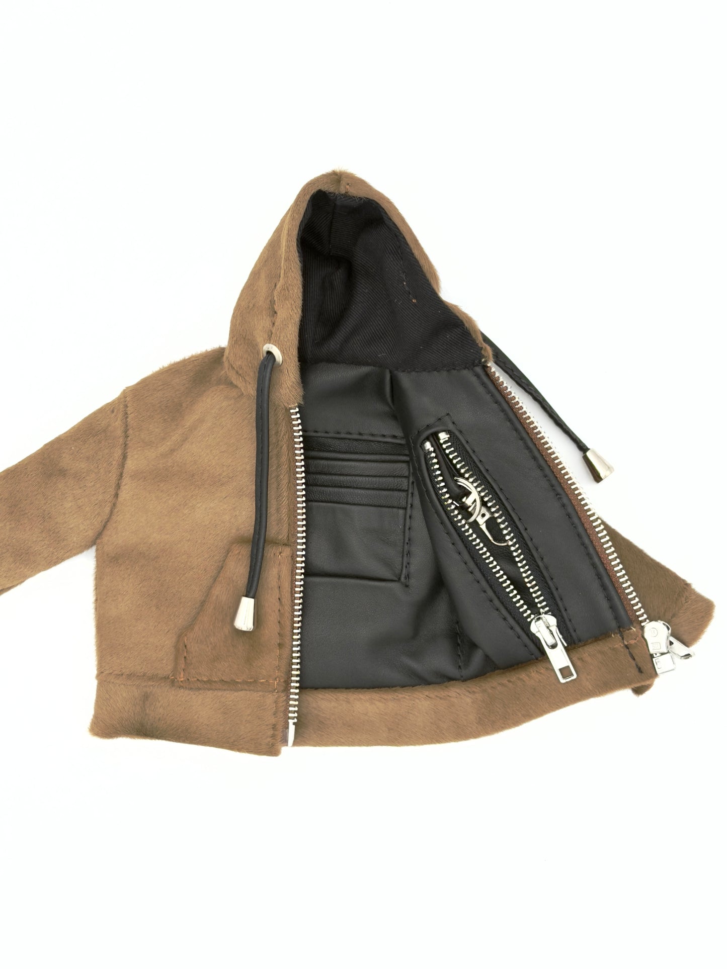 TAUPE PONY MINI JACKET WALLET