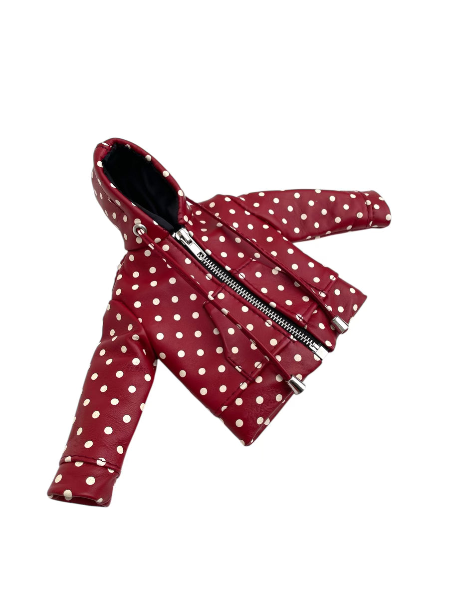 "PETIT BLOUSON" RED POLKA NAPPA WALLET