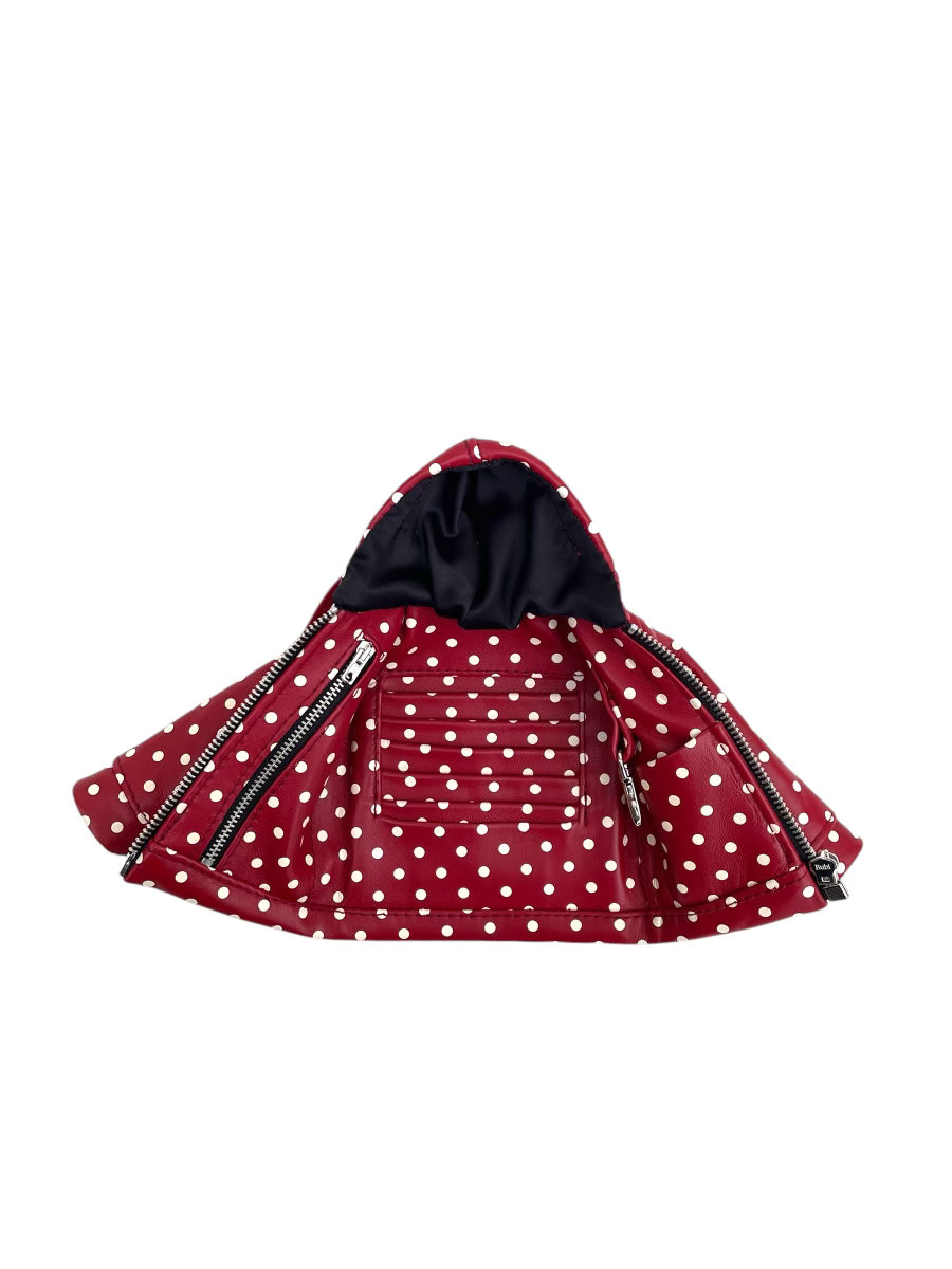 "PETIT BLOUSON" RED POLKA NAPPA WALLET