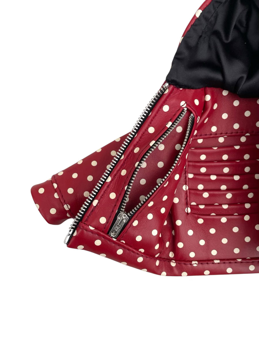 "PETIT BLOUSON" RED POLKA NAPPA WALLET