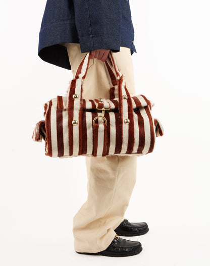 STRIPED COW HAIR BAG
