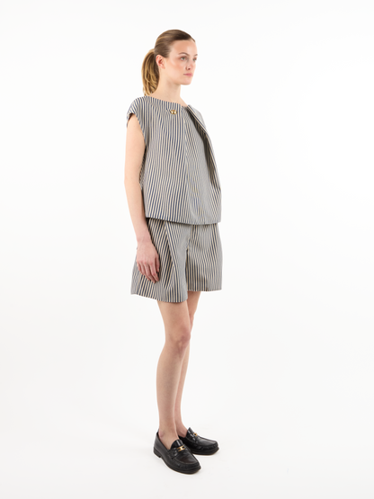 BUTTON FOLD STRIPED TOP