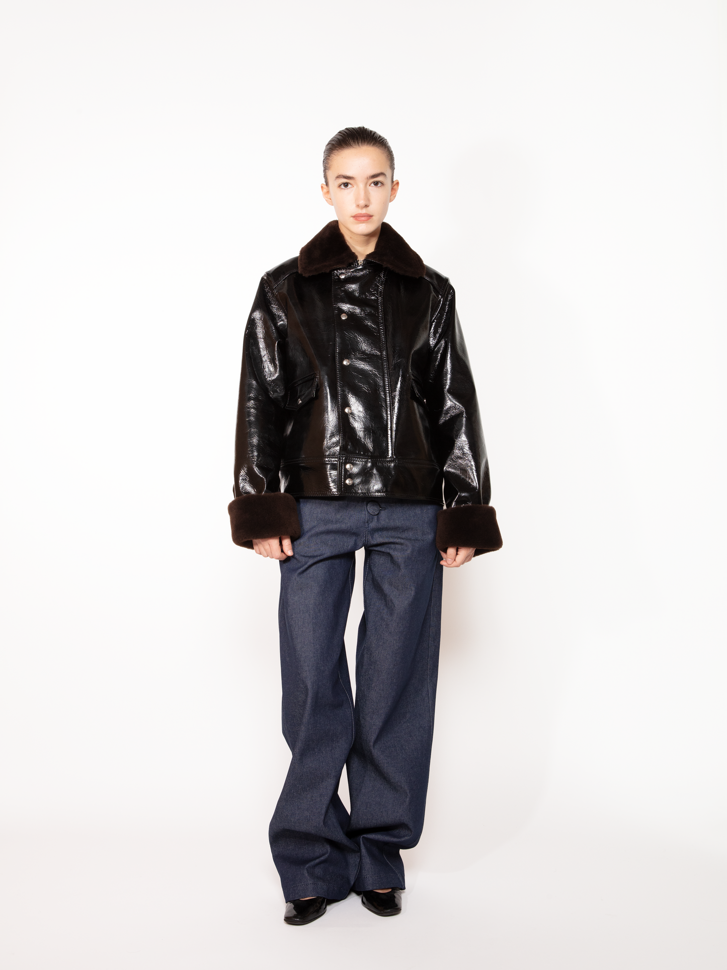 GLOSSY LEATHER JACKET