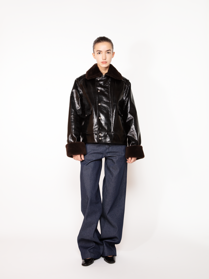 GLOSSY LEATHER JACKET