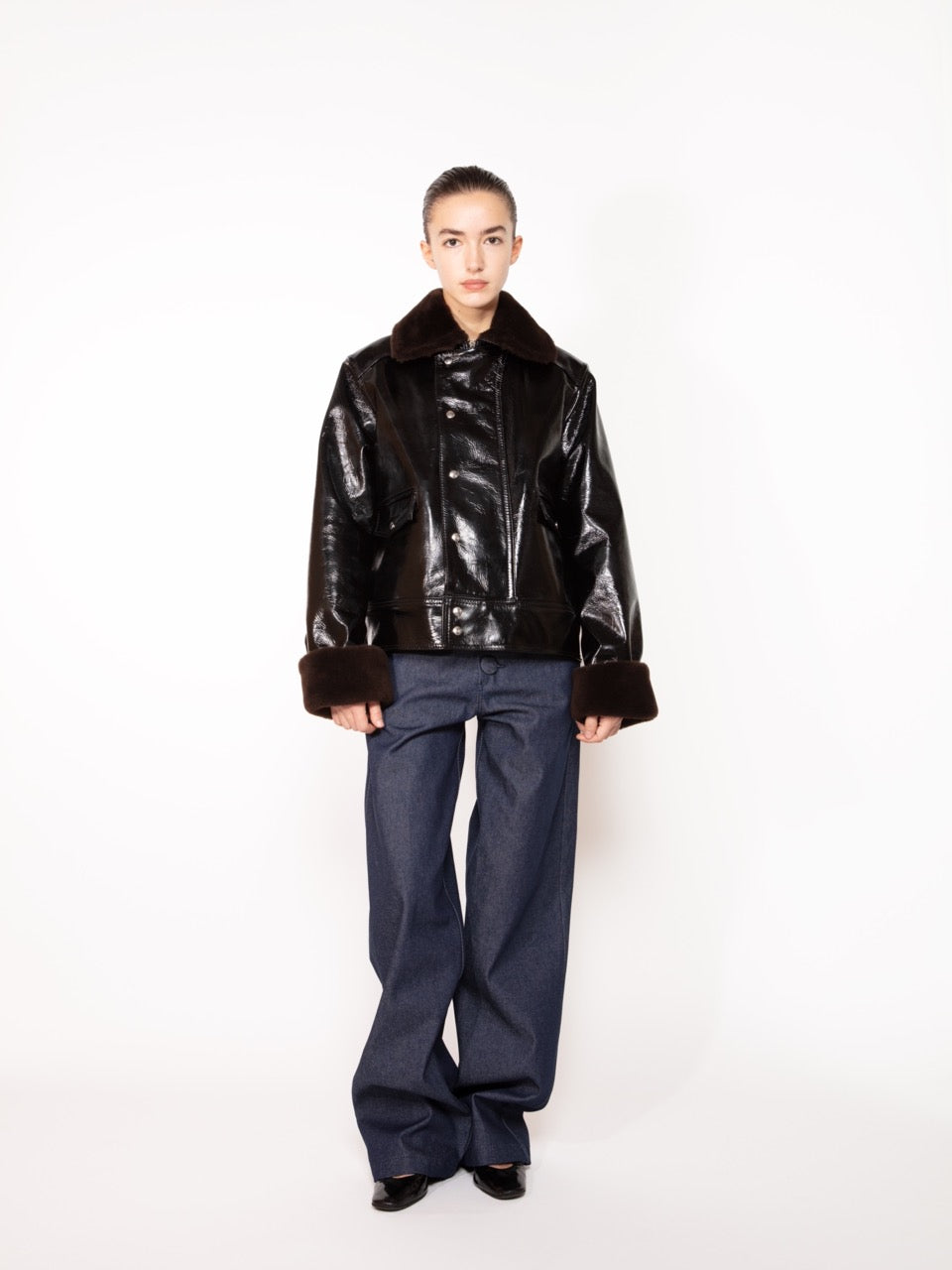 GLOSSY LEATHER JACKET