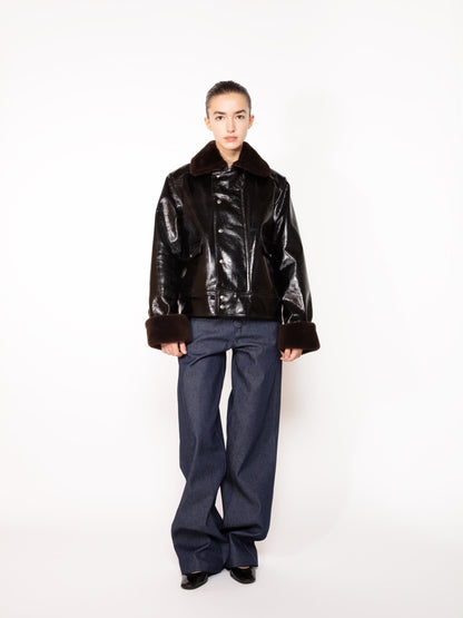 GLOSSY LEATHER JACKET