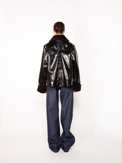 GLOSSY LEATHER JACKET