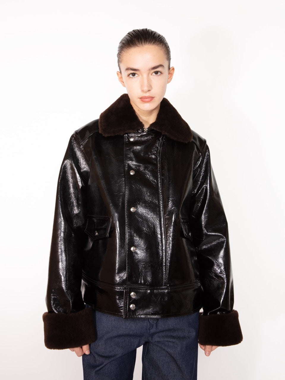 GLOSSY LEATHER JACKET