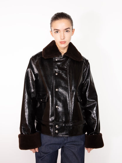 GLOSSY LEATHER JACKET