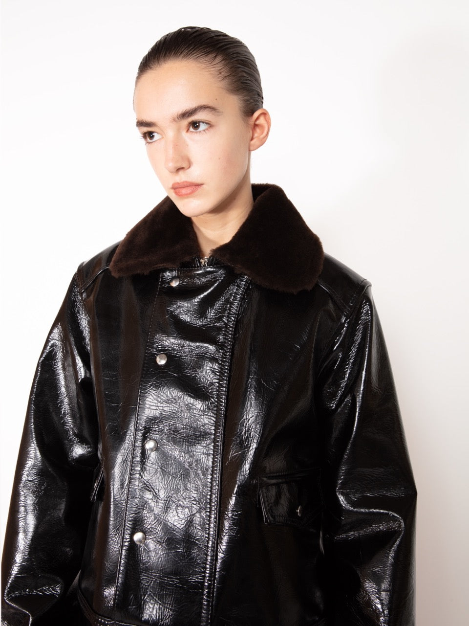 GLOSSY LEATHER JACKET