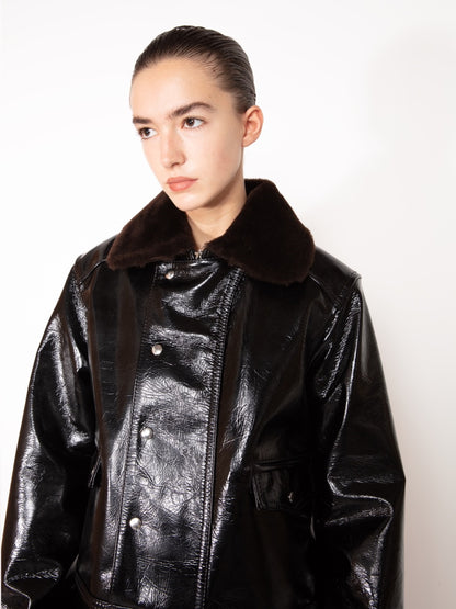 GLOSSY LEATHER JACKET